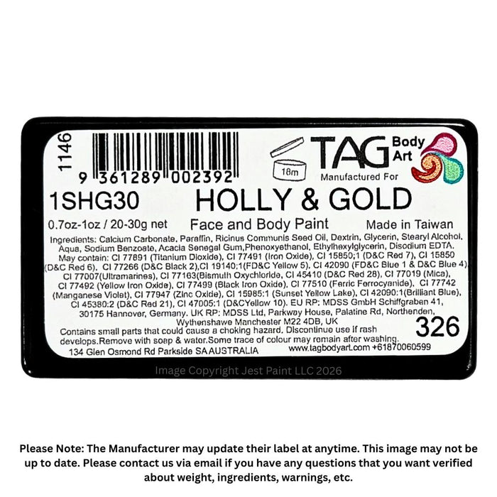 TAG Face Paint | 1 Stroke - Holly & Gold  #41