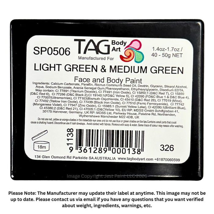 TAG Face Paint Split - Medium Green and Light Green 50gr  #3
