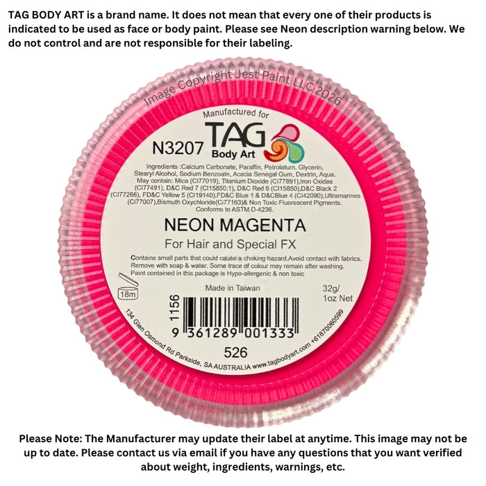 TAG Paint- Neon Magenta  32gr (SFX - Non Cosmetic)