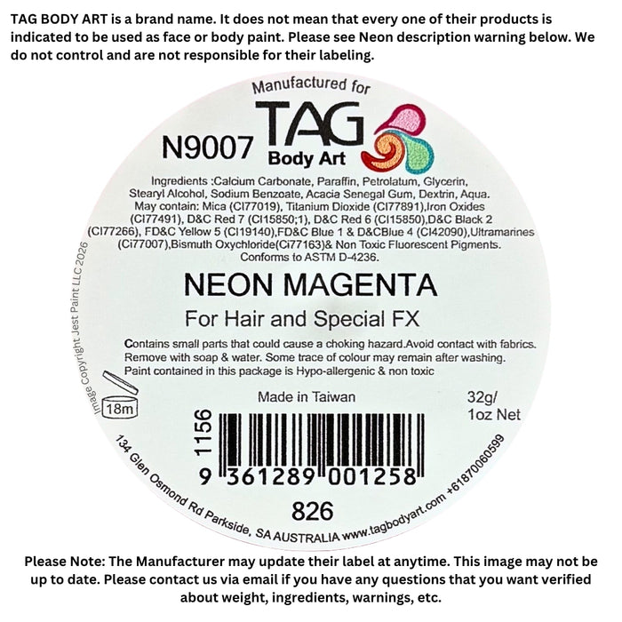 TAG Paint - Neon Magenta 90gr (SFX - Non Cosmetic)