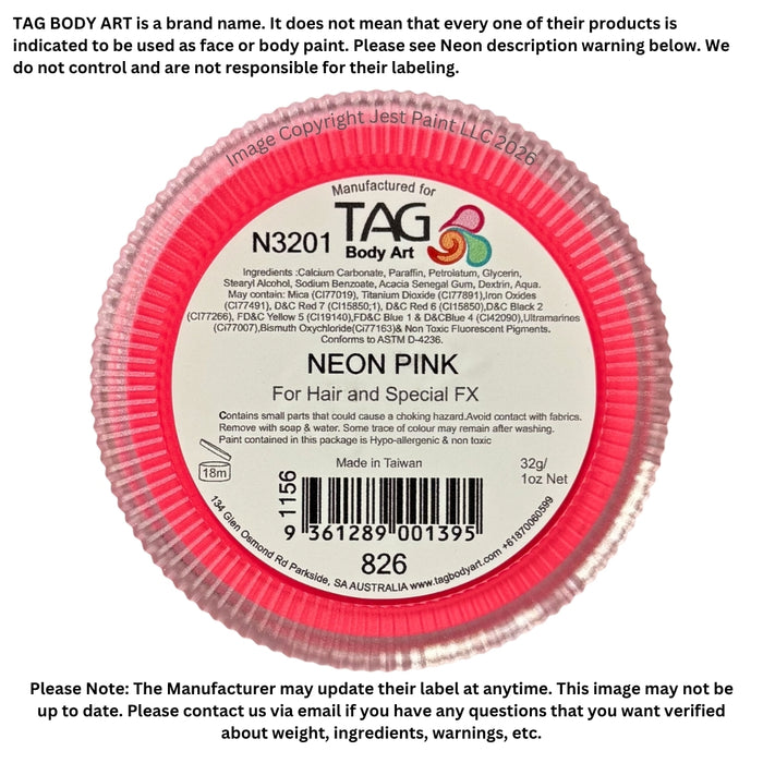TAG Paint - Neon Pink  32gr (SFX - Non Cosmetic)