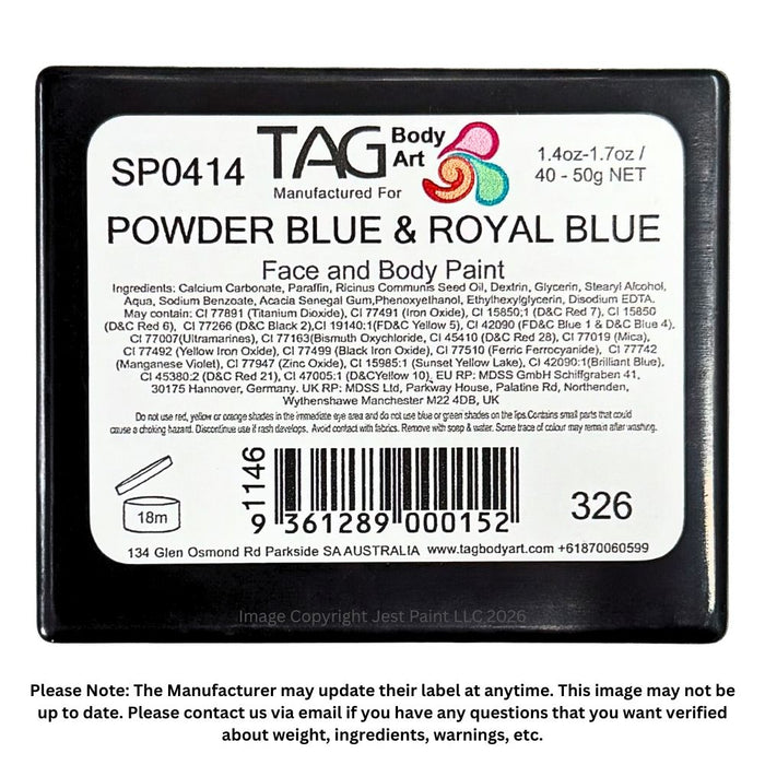 TAG Face Paint Split - Powder Blue and Royal Blue - 50gr  #6