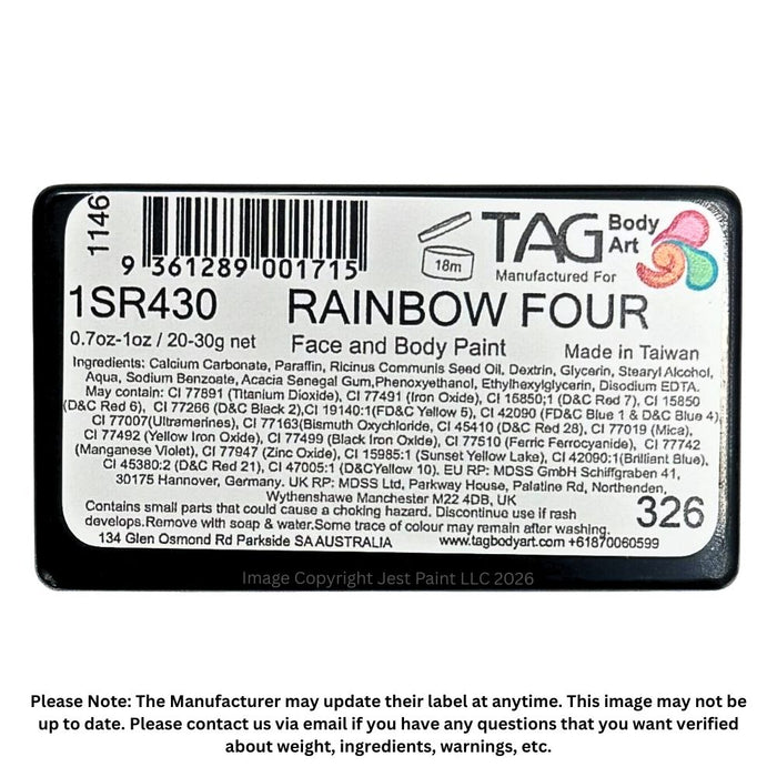 TAG Face Paint |  1 Stroke - Rainbow Four   #17
