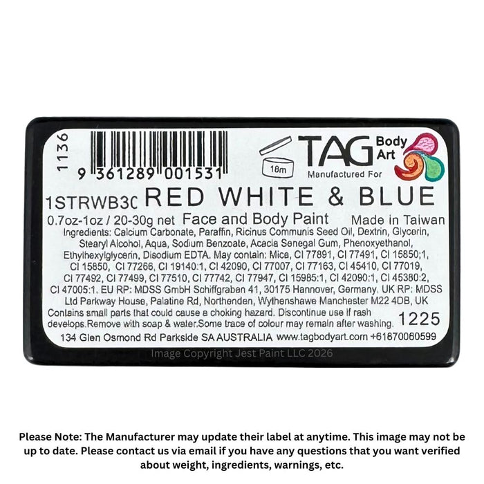 TAG Face Paint | 1 Stroke - Red White and Blue   #26