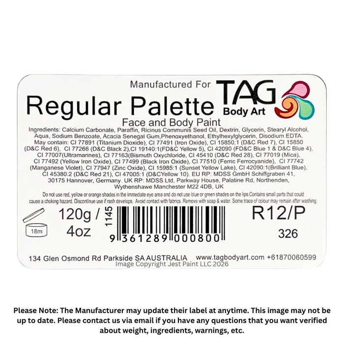 TAG Face Paint - Large 12  Color Regular Palette