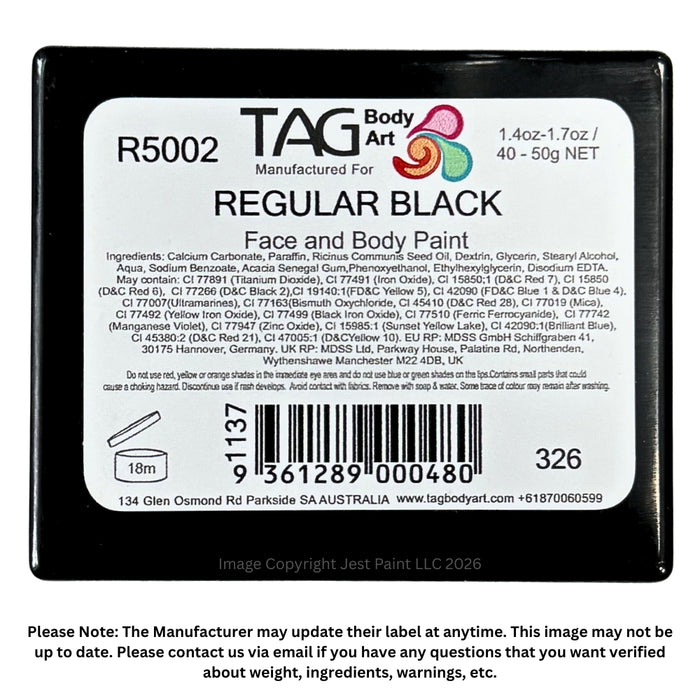 TAG Face Paint Regular - Black 50gr   #15