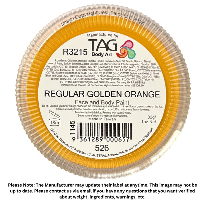 TAG Face Paint - Golden Orange (School Bus Yellow)  32g
