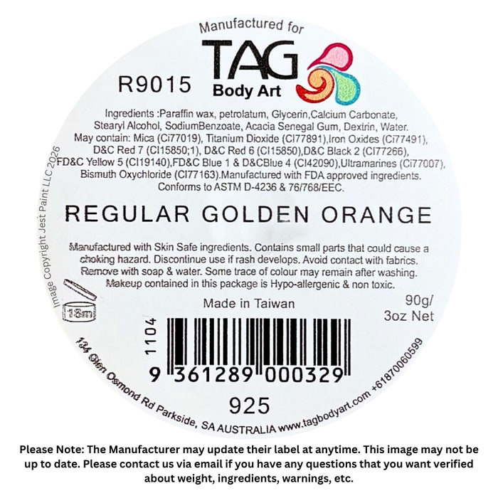 TAG Face Paint - Golden Orange (School Bus Yellow) 90gr
