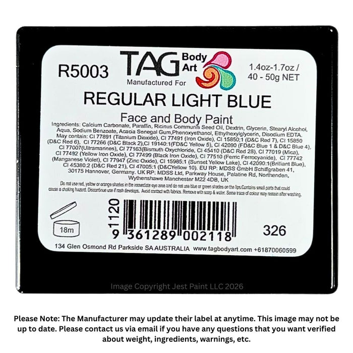TAG Face Paint - EXCL Regular Light Blue 50gr    #8