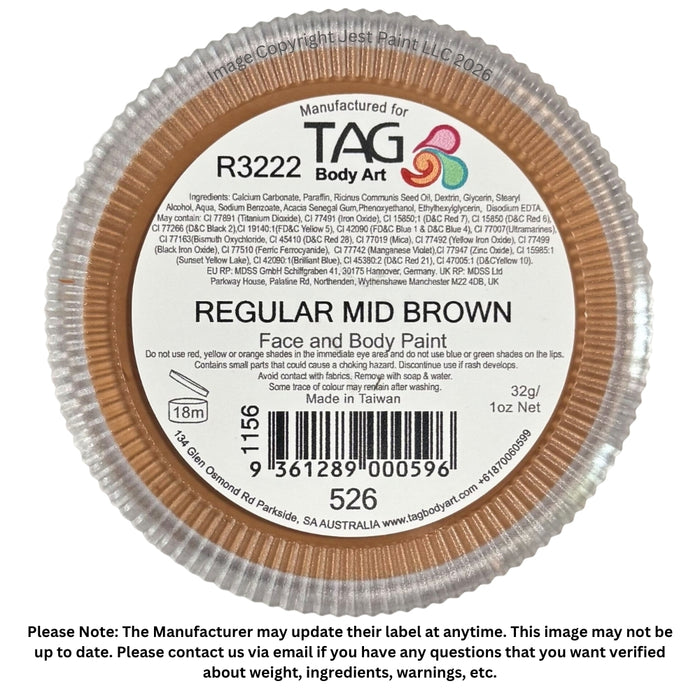 TAG Face Paint - Mid Brown  32g