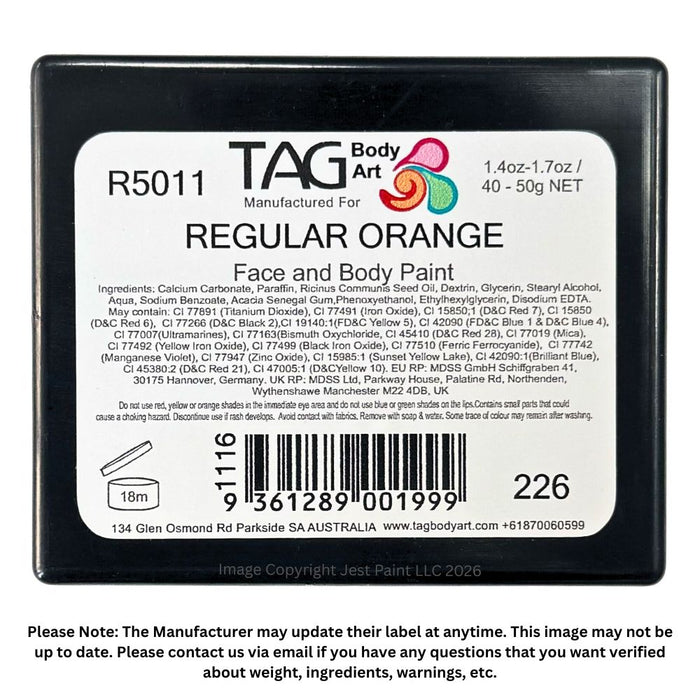 TAG Face Paint - Regular Orange 50gr   #2