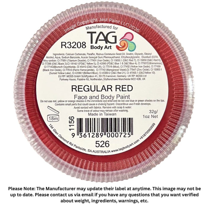 TAG Face Paint - Regular Red 32g