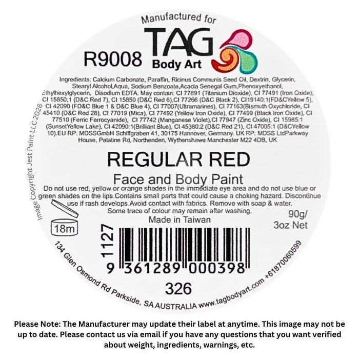 TAG Face Paint Red 90gr