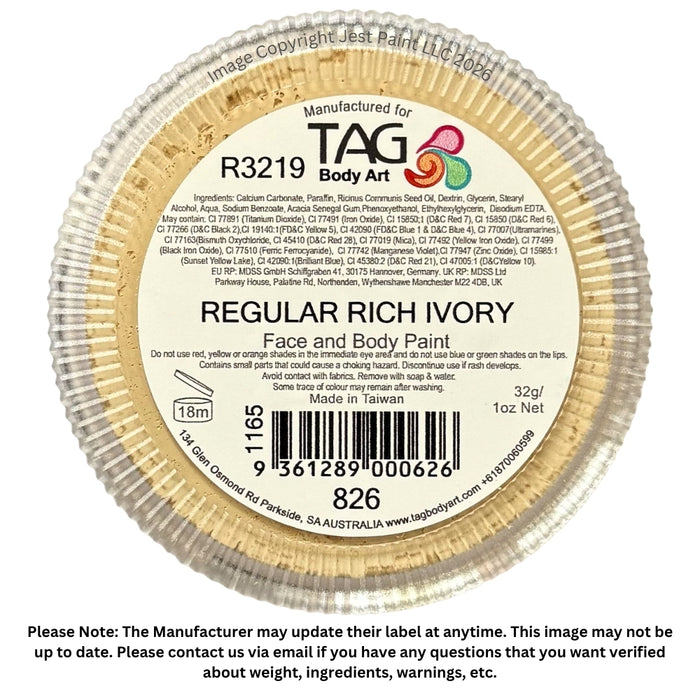 TAG Face Paint - Regular Rich Ivory  32g