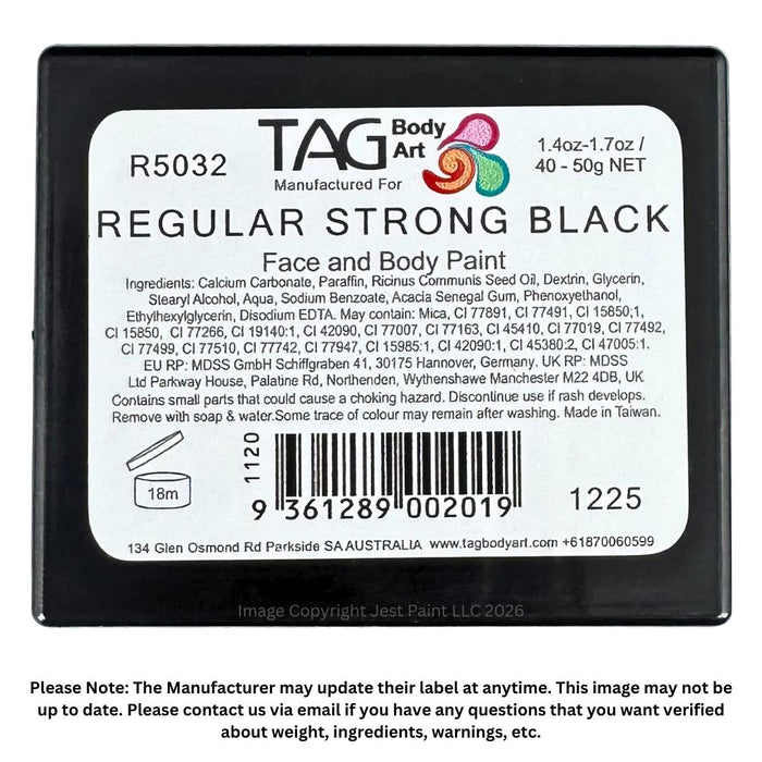 TAG Face Paint Regular - STRONG Black 50gr   #17