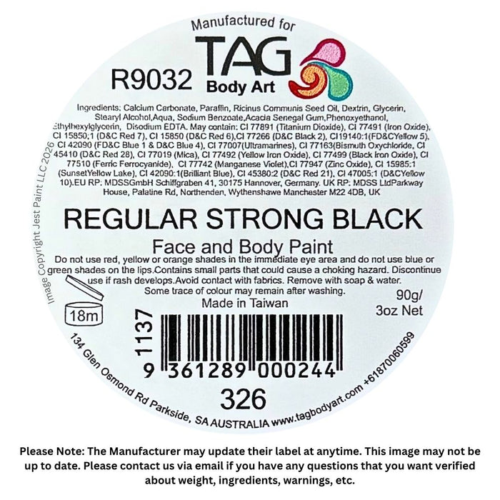 TAG Face Paint - NEW STRONG Black 90gr