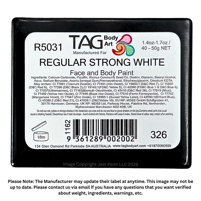 TAG Face Paint Regular - STRONG White 50gr   #18