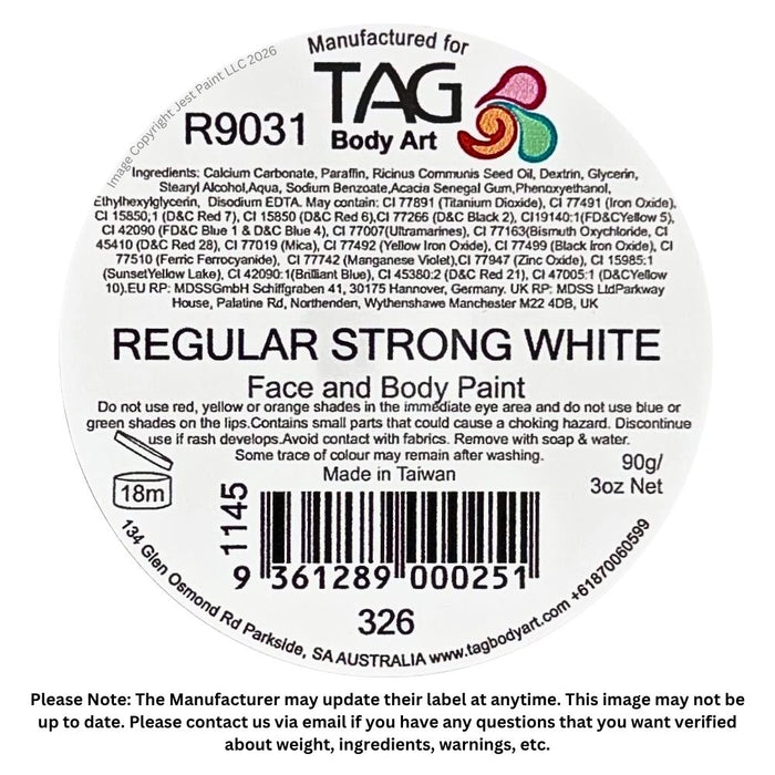 TAG Face Paint - NEW STRONG White 90gr