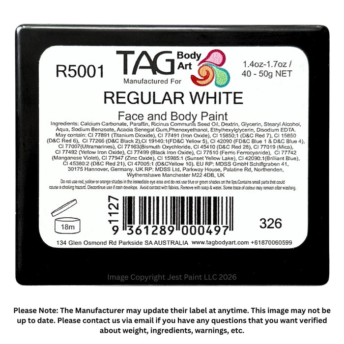 TAG Face Paint Regular - White 50gr   #16