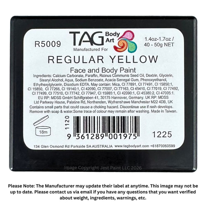 TAG Face Paint -  Regular Yellow 50gr  #3
