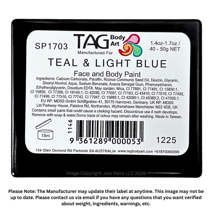 TAG Face Paint Split - Teal and Light Blue 50gr  #4