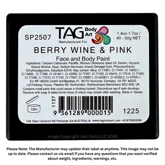 TAG Face Paint Split - Berry Wine and Pink 50gr  #10