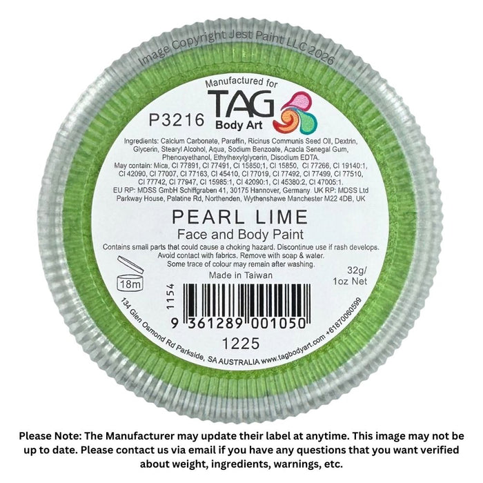 TAG Face Paint - Pearl Lime  32g