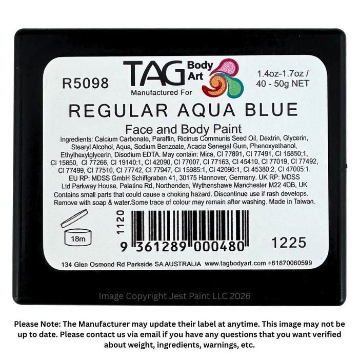 TAG Face Paint - Regular Aqua Blue 50gr    #10
