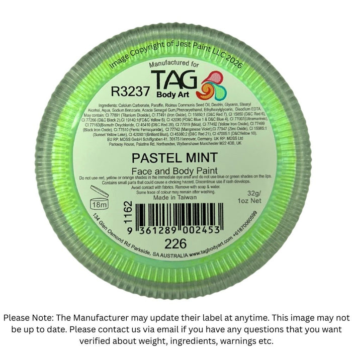 TAG Face Paint - Pastel Mint  32g