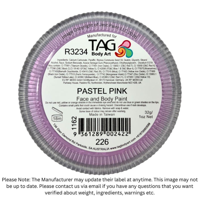 TAG Face Paint - Pastel Pink  32g