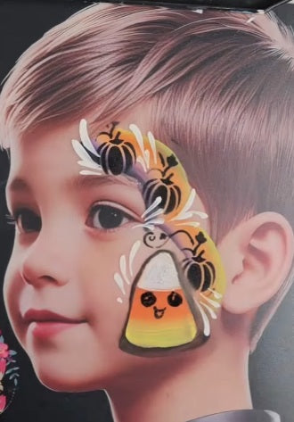 TAP 027 Face Painting Stencil - Pumpkin with Vine