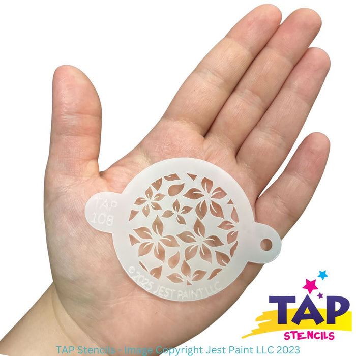 TAP 108 Face Painting Stencil - Poinsettia Flower Pattern
