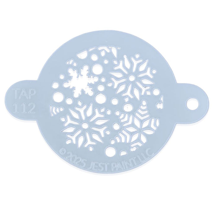 TAP 112 Face Painting Stencil - Splash of Snowflakes Pattern