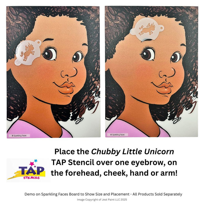 TAP 090 Face Painting Stencil - Chubby Little Unicorn