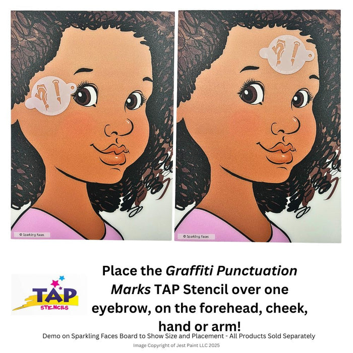 TAP 049 Face Painting Stencil - Graffiti Punctuation Marks