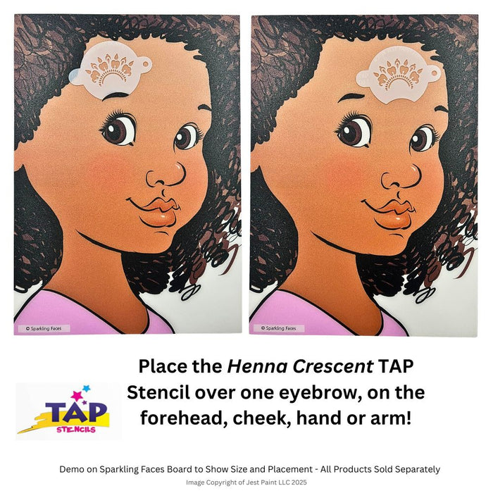 TAP 087 Face Painting Stencil - Henna Crescent
