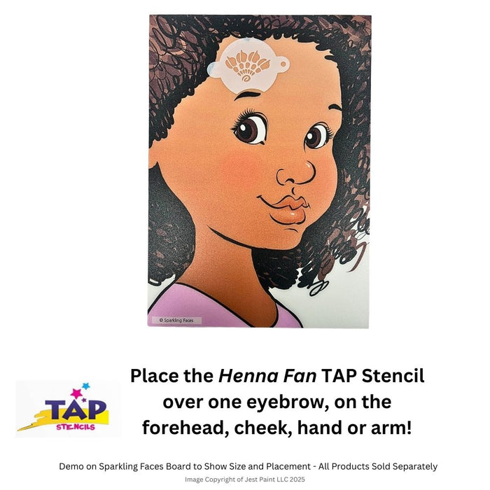 TAP 084 Face Painting Stencil - Henna Fan