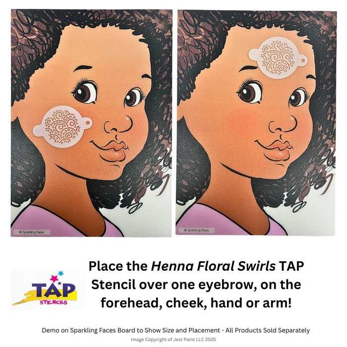 TAP 055 Face Painting Stencil - Henna Floral Swirls