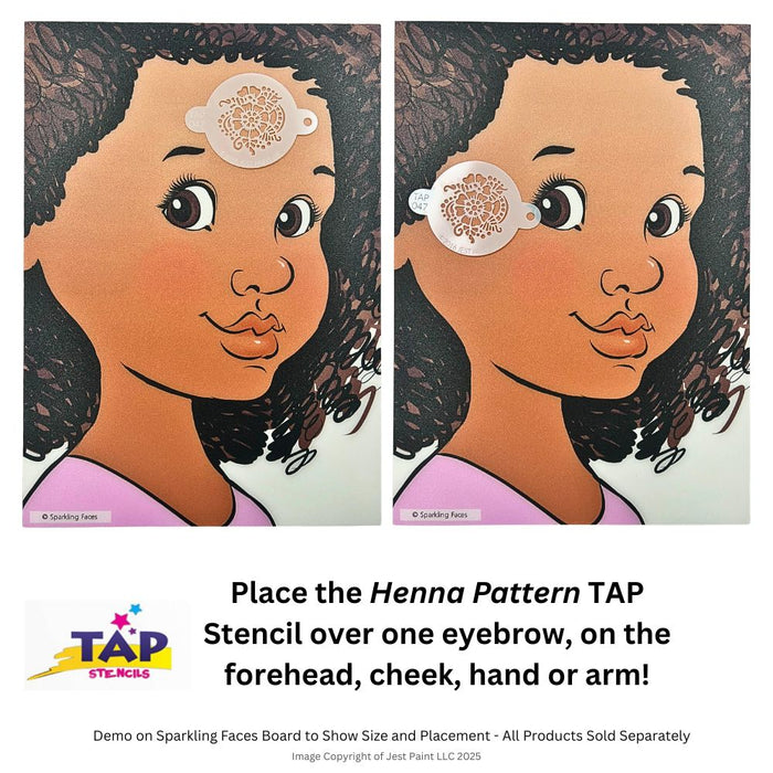 TAP 047 Face Painting Stencil - Henna Pattern