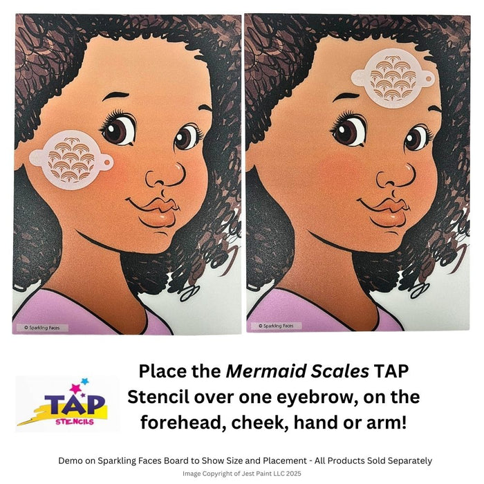 TAP 060 Face Painting Stencil - Mermaid Scales