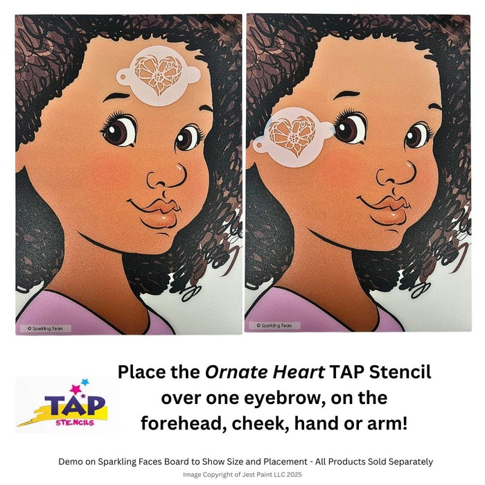 TAP 068 Face Painting Stencil - Ornate Heart