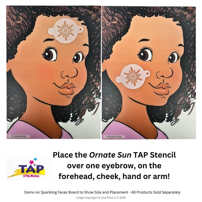 TAP 079 Face Painting Stencil - Ornate Sun