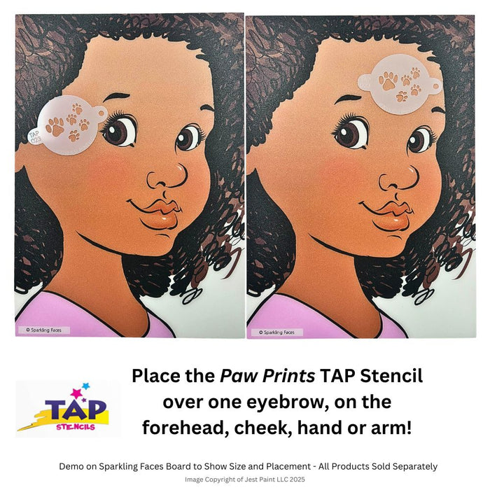 TAP 023 Face Painting Stencil - Paw Prints