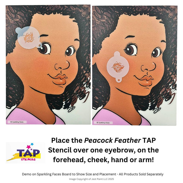 TAP 031 Face Painting Stencil - Peacock Feather