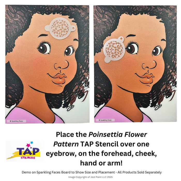 TAP 108 Face Painting Stencil - Poinsettia Flower Pattern