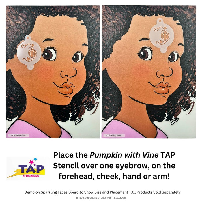 TAP 027 Face Painting Stencil - Pumpkin with Vine