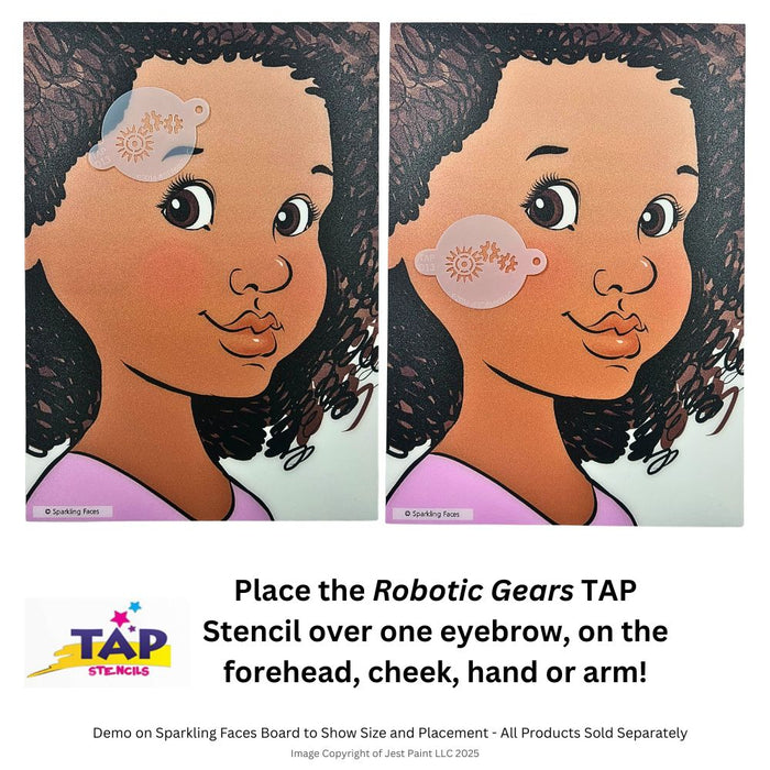 TAP 013 Face Painting Stencil - Robotic Gears