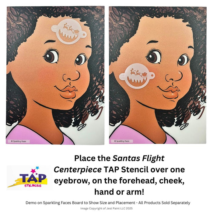 TAP 109 Face Painting Stencil - Santa's Flight Centerpiece