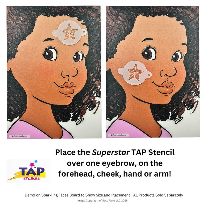TAP 101 Face Painting Stencil - Super Star