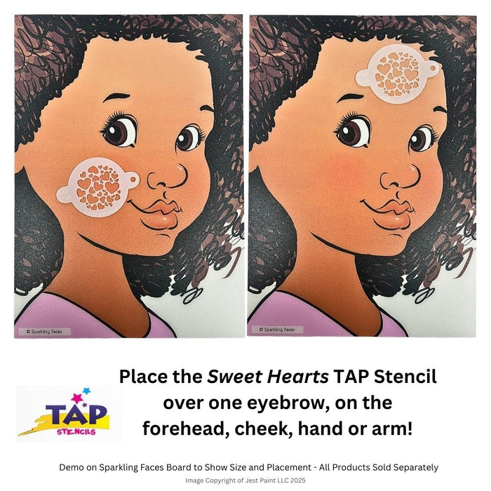 TAP 058 Face Painting Stencil - Sweet Hearts